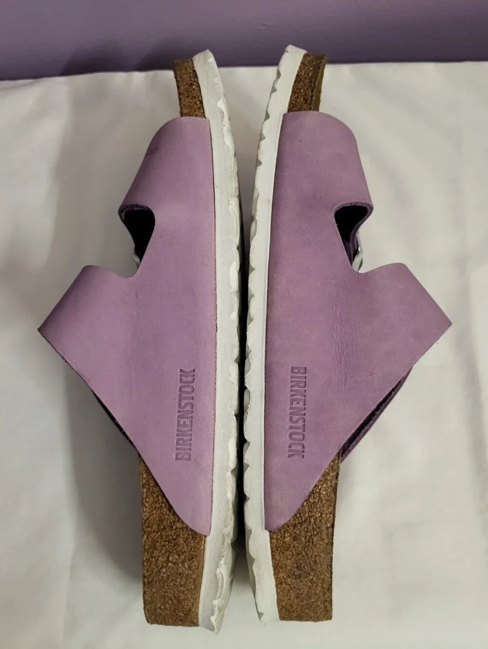 Birkenstock Women’s Lilac Arizona Suede Two-Strap Sandal
